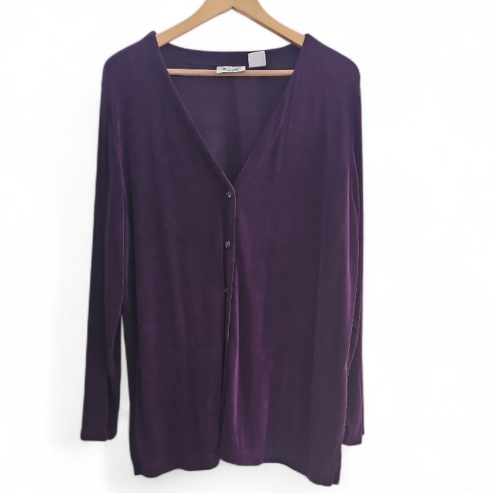 Units Woman Purple Travel Cardigan Women 1X Acetate Stretch Cruise Resort Layer